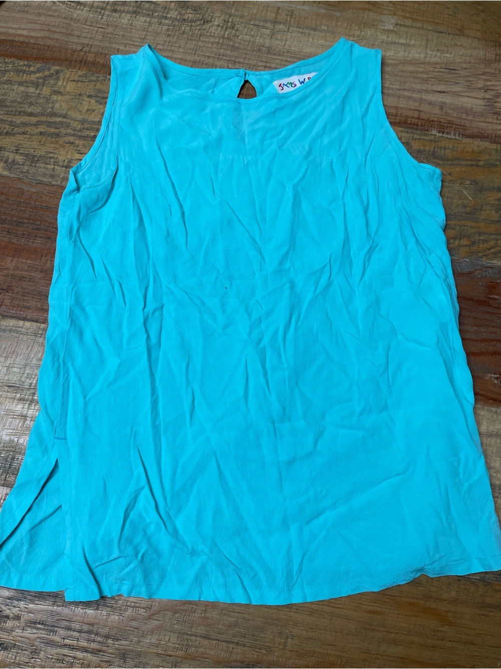 Jams World women’s medium Rayon Tank Top blue green Hawaii